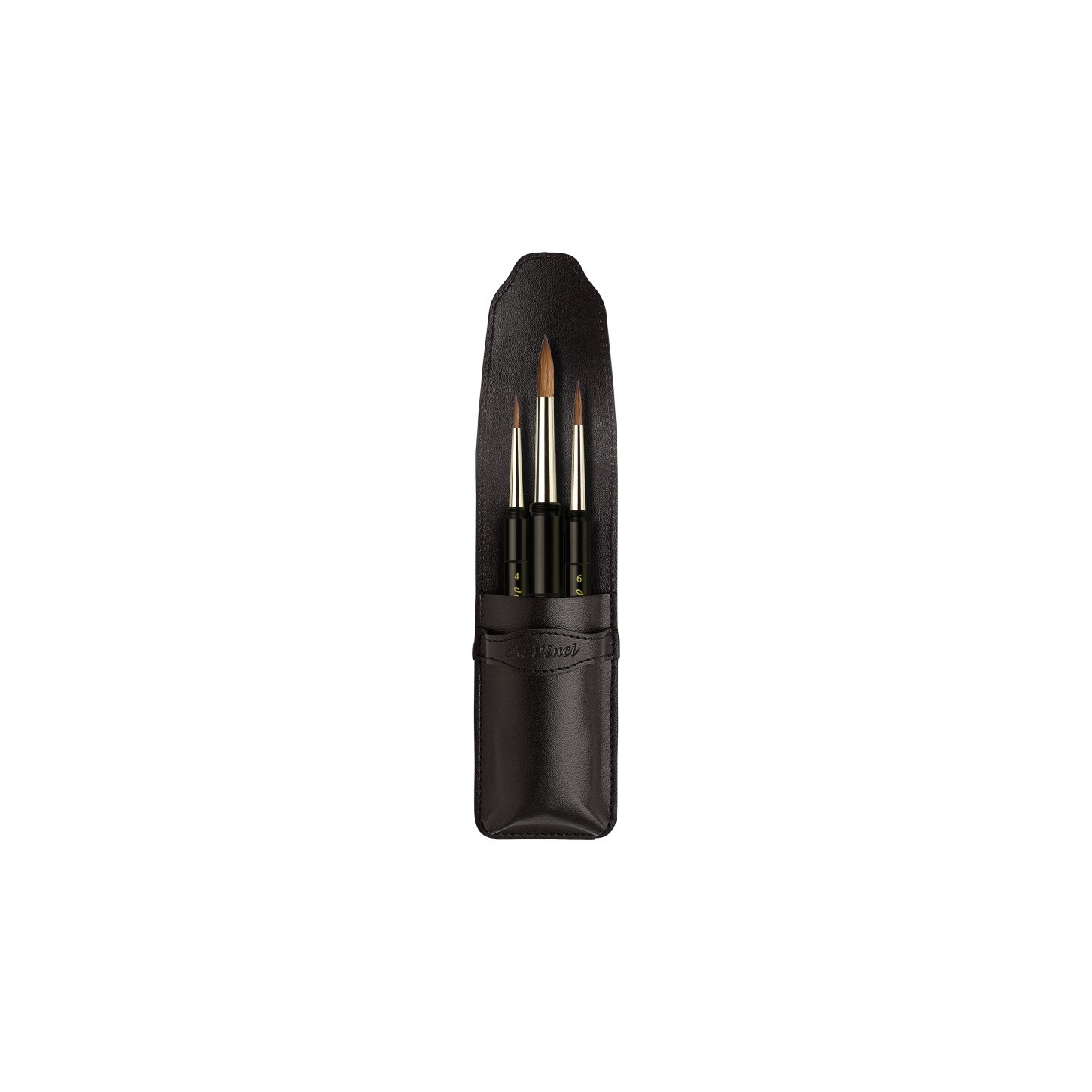 da Vinci MAESTRO Pocket Travel Brushes, Kolinsky Red Sable, Watercolor, Round, Series 1503, Assorted, 3 Brush Set