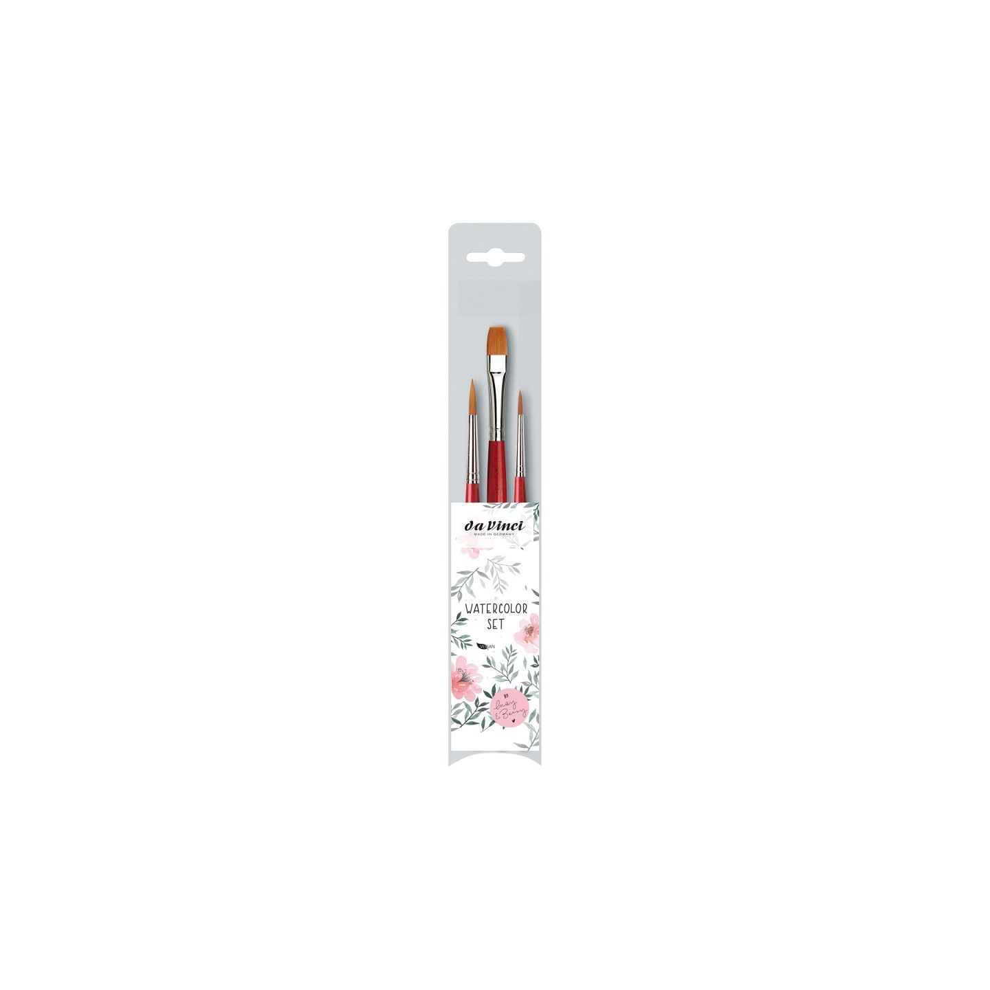 da Vinci Artist Signature Collection by May & Berry Design Studio, Watercolor Brushes, Assorted, 3 Brush Set
