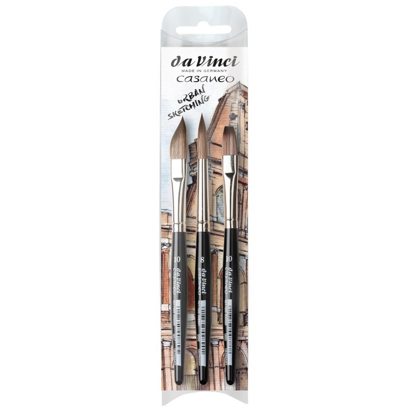 da Vinci CASANEO XS Travel, Synthetic, Watercolor, Series 5392, 3 Brush Set