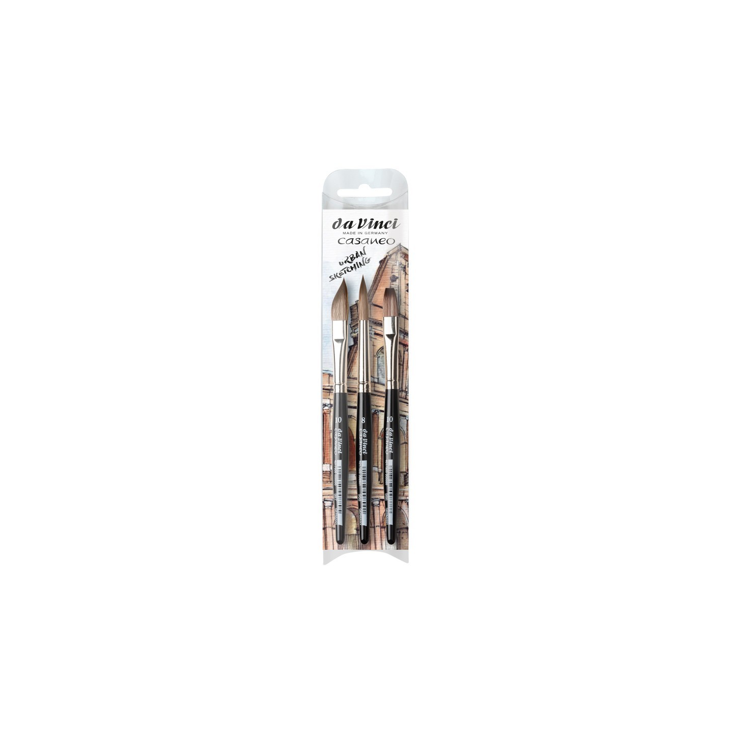 da Vinci CASANEO XS Travel, Synthetic, Watercolor, Series 5392, 3 Brush Set