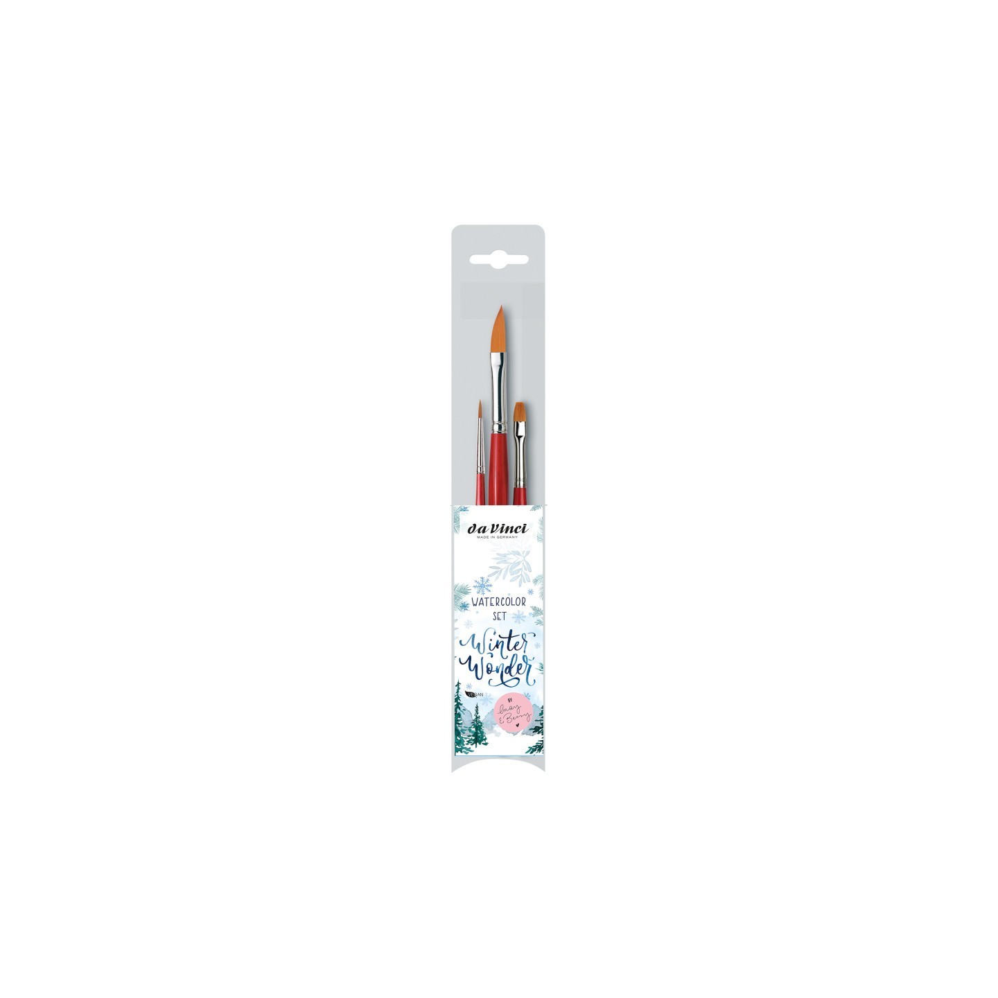 da Vinci Artist Signature Collection by May & Berry Design Studio (Winter Wonder), Watercolor Brushes, Assorted, 3 Brush Set
