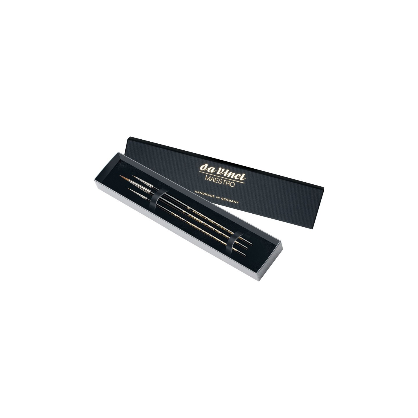 da Vinci MAESTRO Miniature Painting Brushes, Kolinsky Red Sable, Watercolor, Round, Series10, Assorted, 3 Brush Set in Gift Box