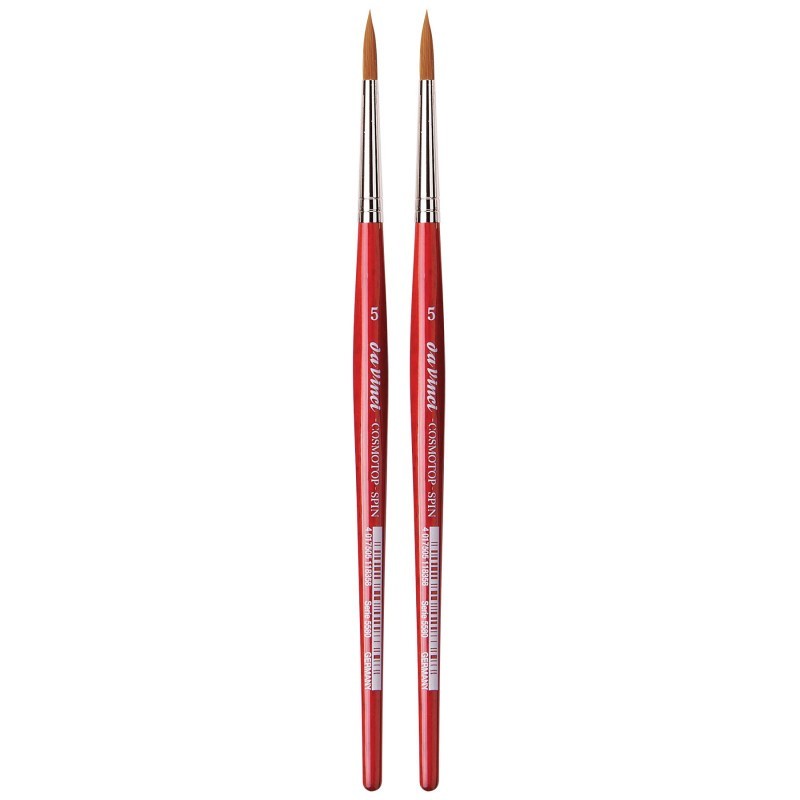 da Vinci COSMOTOP-SPIN Silkpainting Brush, Synthetic, Watercolor, Round, Size 5, Pack of 2