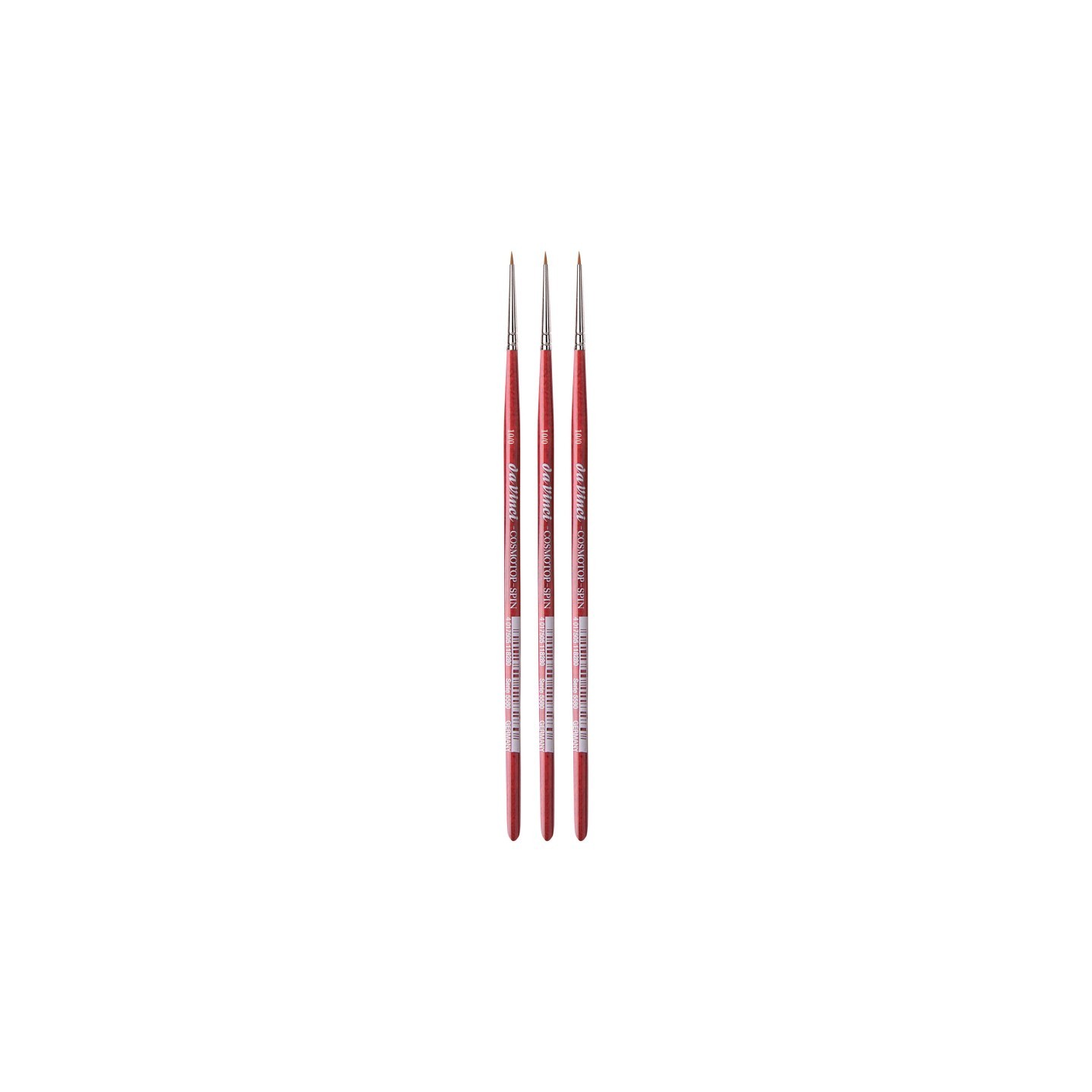 da Vinci COSMOTOP-SPIN Silkpainting Brush, Synthetic, Watercolor, Round, Size -10, Pack of 3