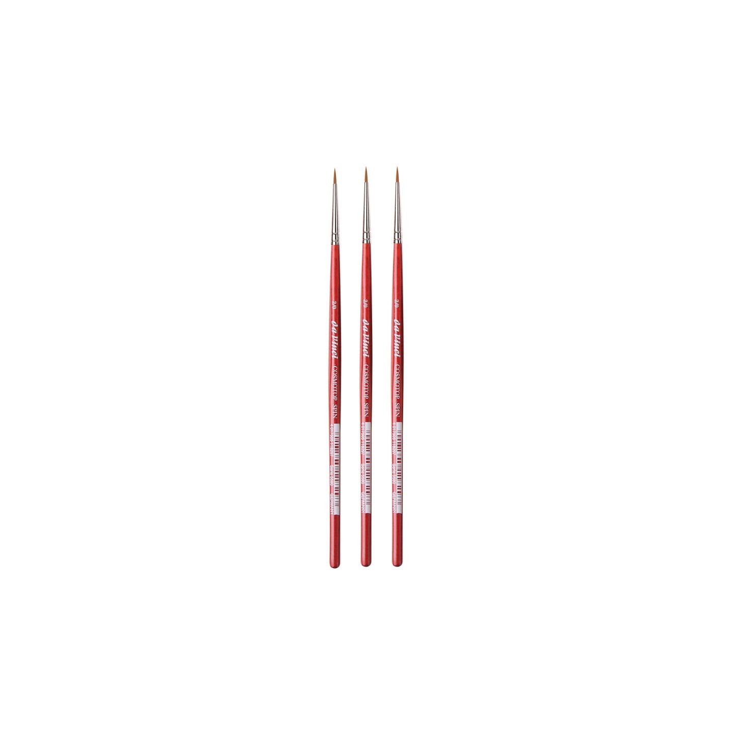 da Vinci COSMOTOP-SPIN Silkpainting Brush, Synthetic, Watercolor, Round, Size -2, Pack of 3