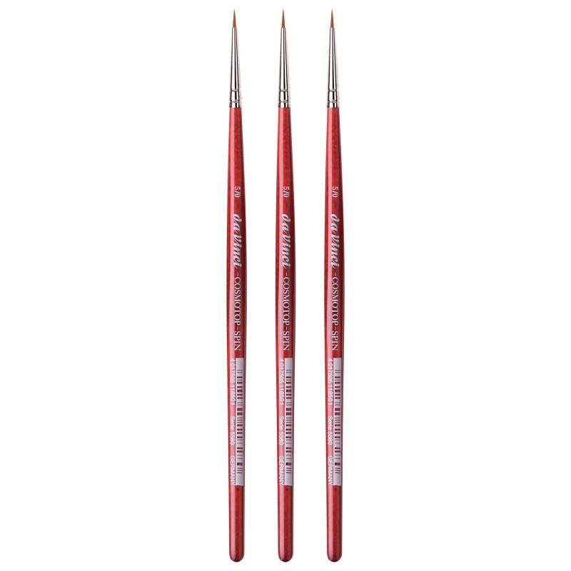 da Vinci COSMOTOP-SPIN Silkpainting Brush, Synthetic, Watercolor, Round, Size -5, Pack of 3