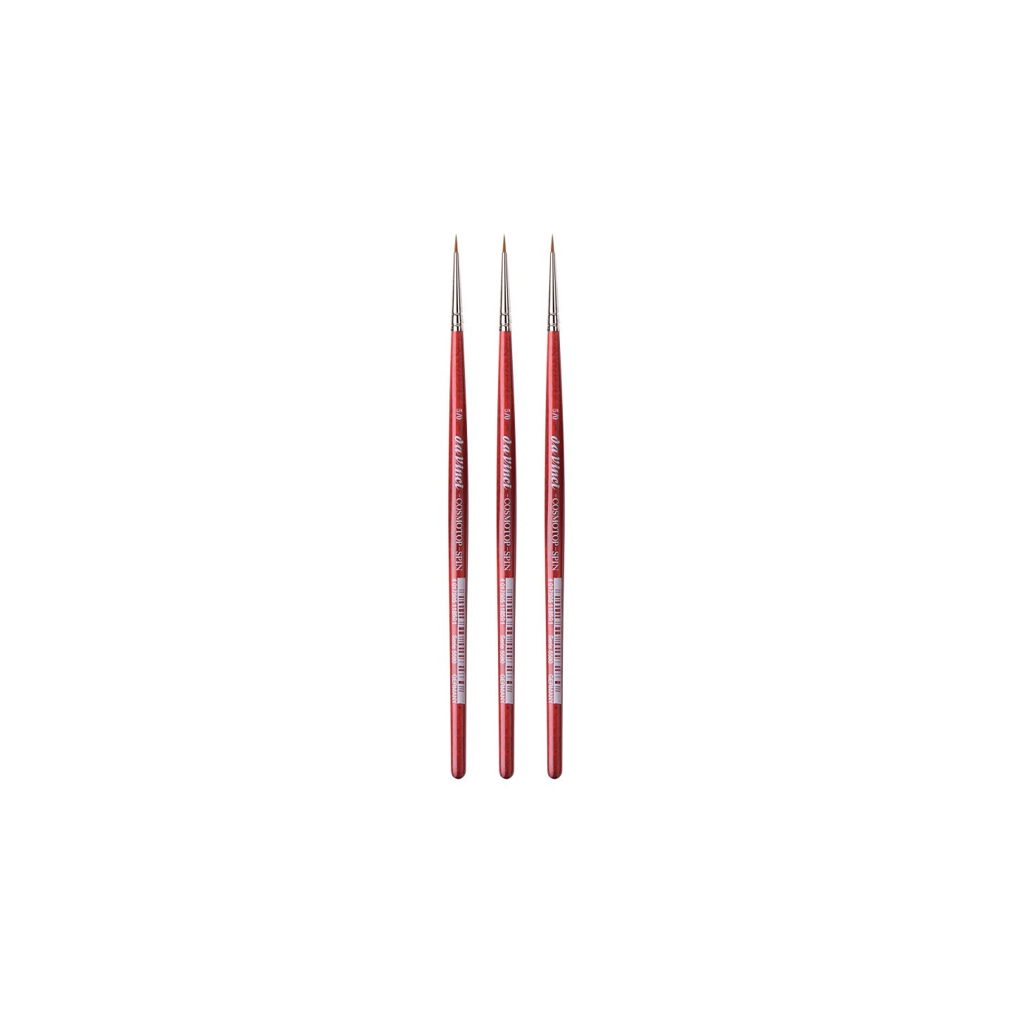 da Vinci COSMOTOP-SPIN Silkpainting Brush, Synthetic, Watercolor, Round, Size -5, Pack of 3
