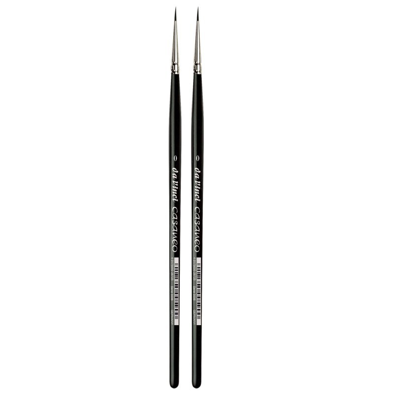 da Vinci CASANEO Silkpainting & Wash, Extra Soft Synthetic, Watercolor & Acrylic, Round, Series 5598, Size 0, Pack of 2
