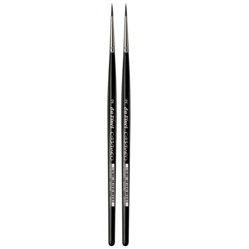 da Vinci CASANEO Silkpainting & Wash, Extra Soft Synthetic, Watercolor & Acrylic, Round, Series 5598, Size 2, Pack of 2