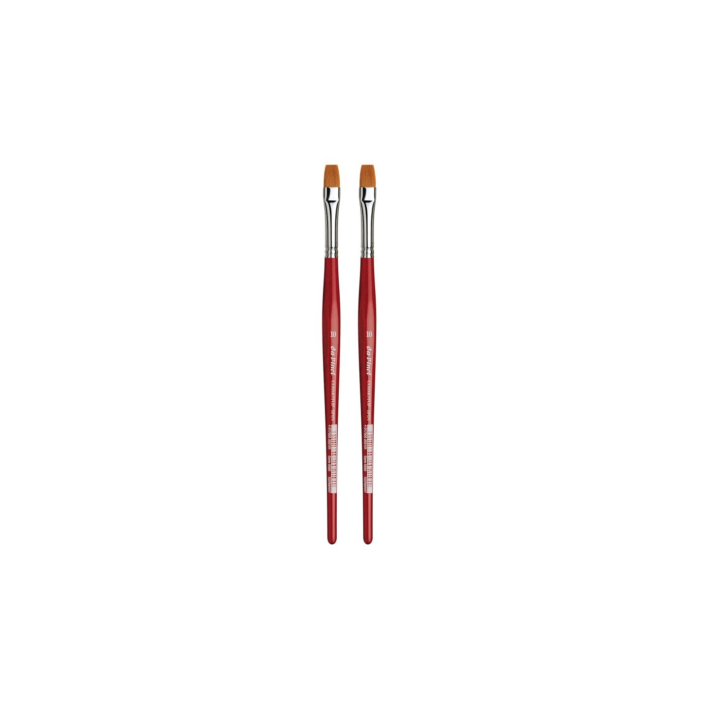 da Vinci COSMOTOP-SPIN Silkpainting Brush, Synthetic, Watercolor, Flat, Size 10, Pack of 2
