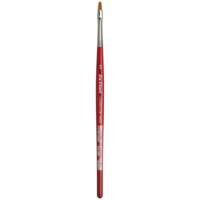 da Vinci COSMOTOP-SPIN Silkpainting Brush, Synthetic, Watercolor, Flat, Size 2