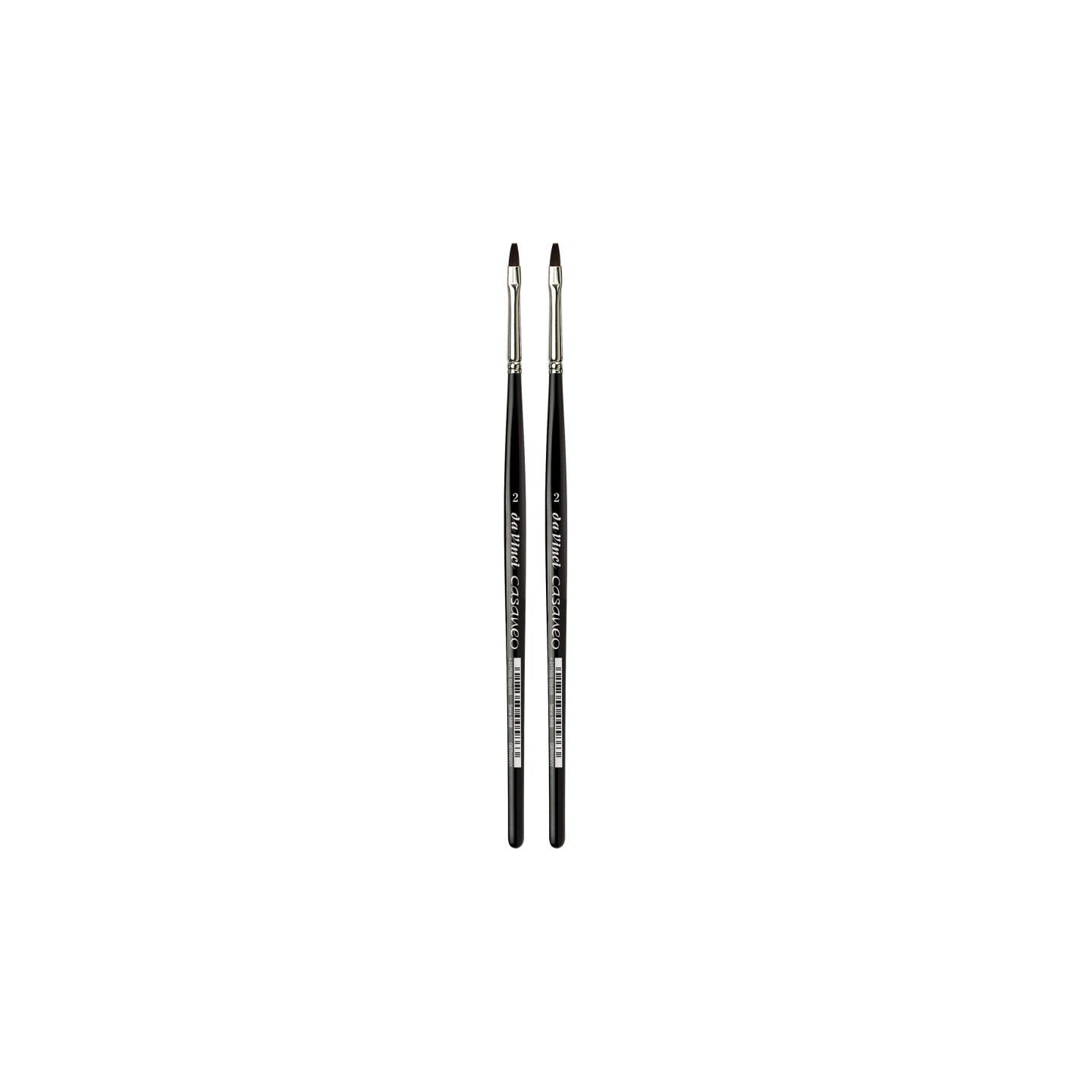 da Vinci CASANEO Urban Sketching, Extra Soft Synthetic, Watercolor & Acrylic, Flat, Series 5898, Size 2, Pack of 2