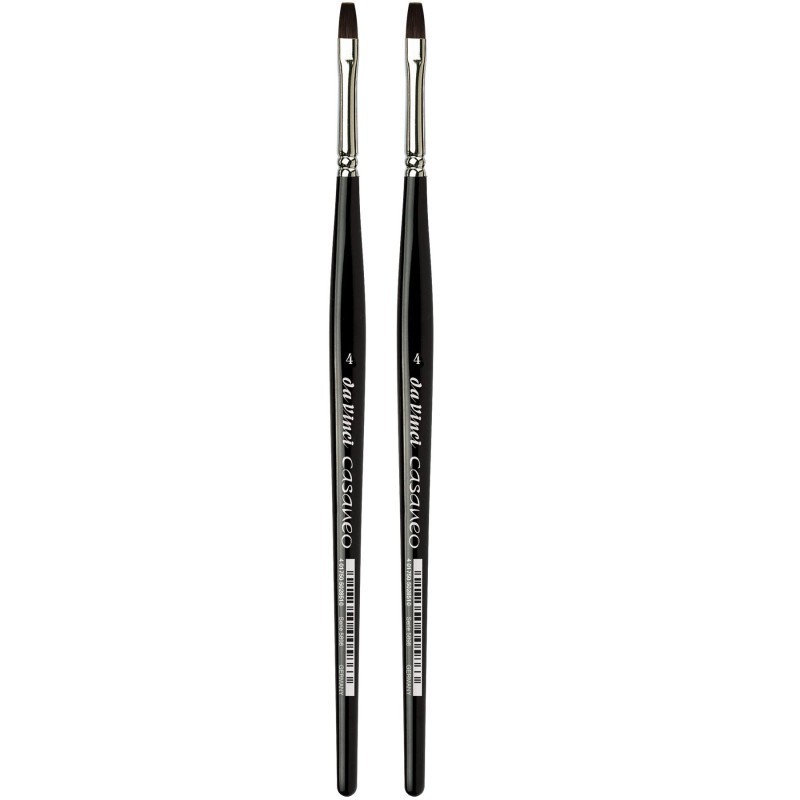 da Vinci CASANEO Urban Sketching, Extra Soft Synthetic, Watercolor & Acrylic, Flat, Series 5898, Size 4, Pack of 2