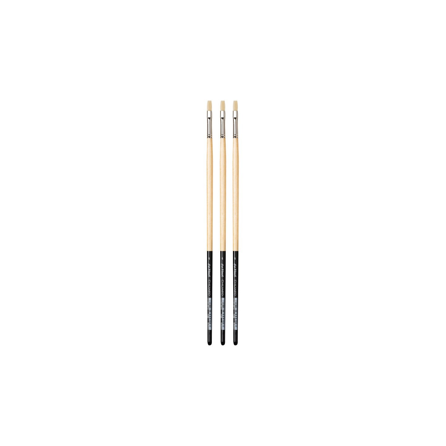 da Vinci CHUNEO Synthetic Hog Bristle, Oil, Flat, Series 7129, Size 4, Pack of 3