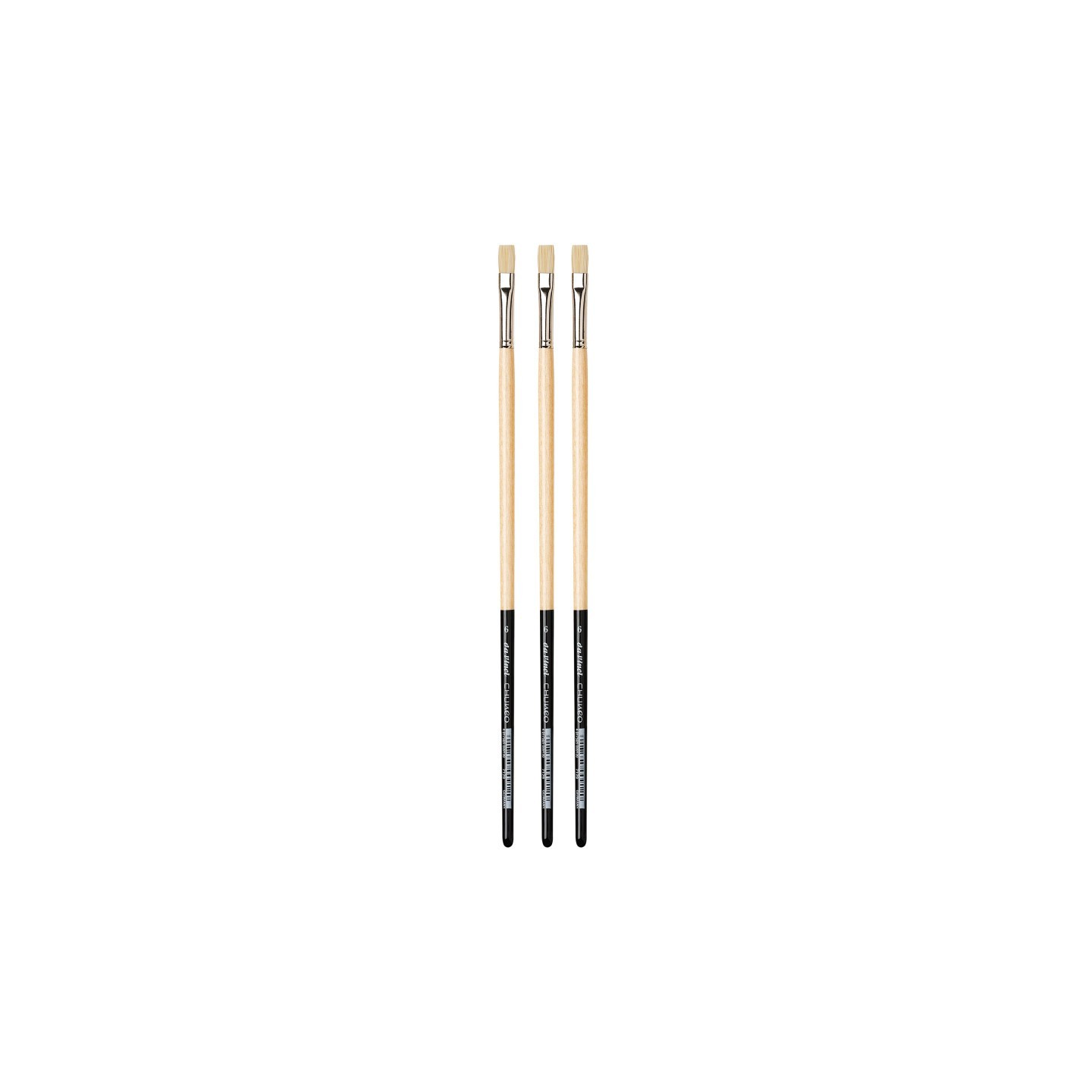 da Vinci CHUNEO Synthetic Hog Bristle, Oil, Flat, Series 7129, Size 6, Pack of 3