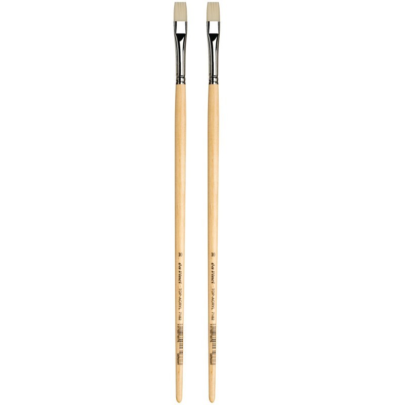 da Vinci TOP-ACRYL Bright White Brush, Synthetic, Acrylic & Oil, Flat, Series 7182, Size 10, Pack of 2
