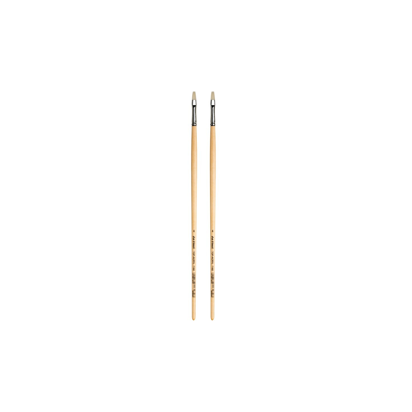 da Vinci TOP-ACRYL Bright White Brush, Synthetic, Acrylic & Oil, Flat, Series 7182, Size 4, Pack of 2