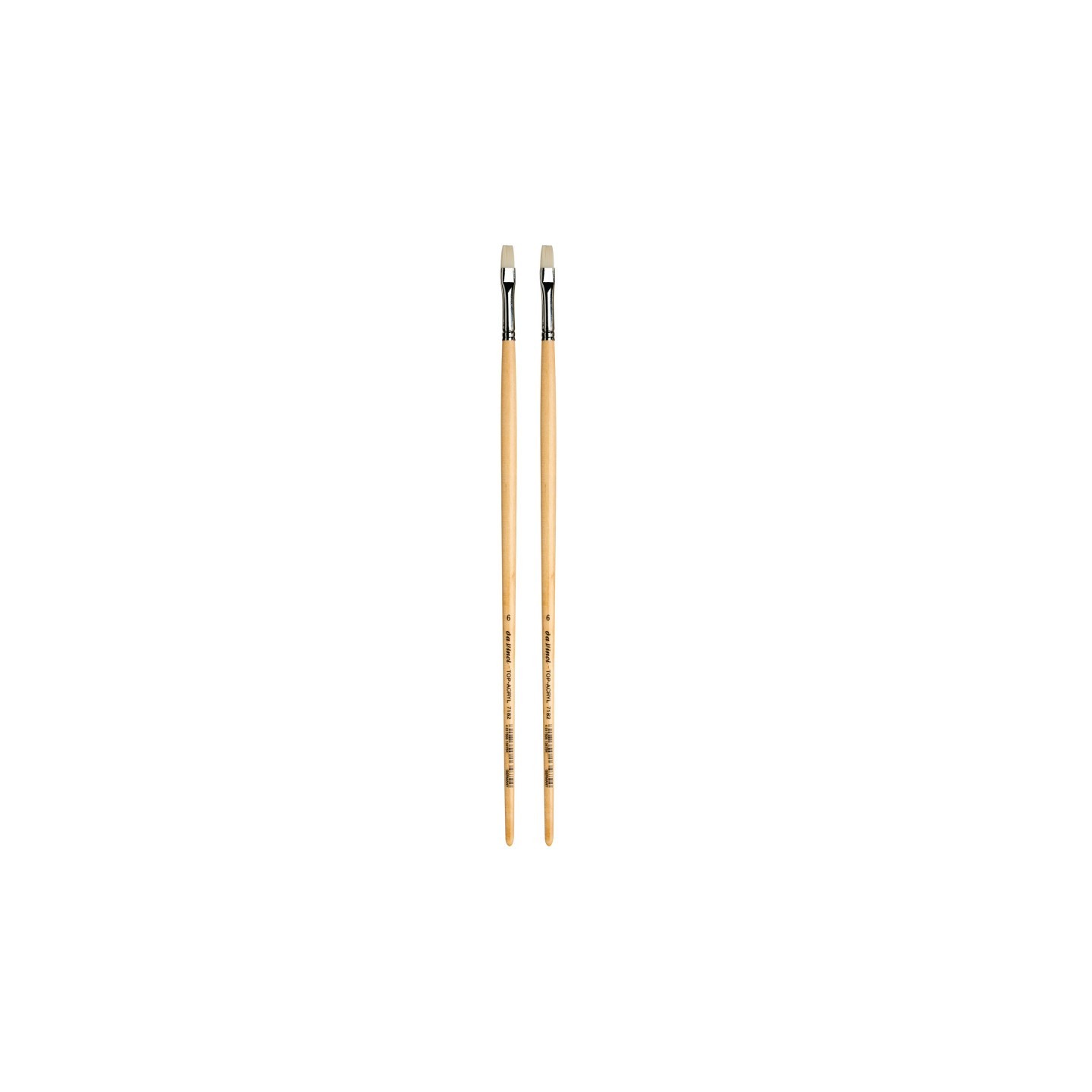 da Vinci TOP-ACRYL Bright White Brush, Synthetic, Acrylic & Oil, Flat, Series 7182, Size 6, Pack of 2