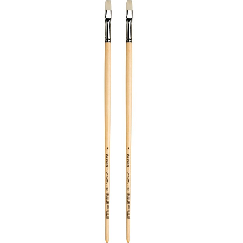 da Vinci TOP-ACRYL Bright White Brush, Synthetic, Acrylic & Oil, Flat, Series 7182, Size 8, Pack of 2