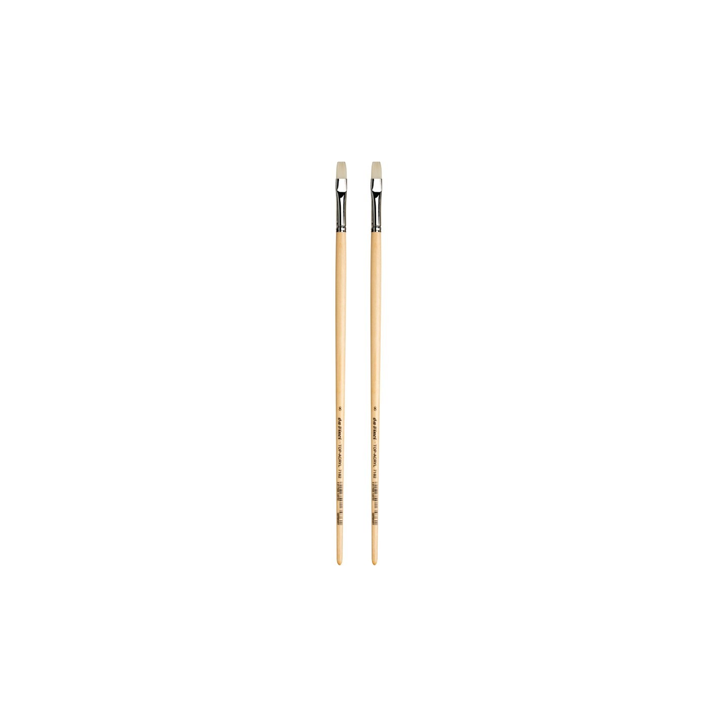 da Vinci TOP-ACRYL Bright White Brush, Synthetic, Acrylic & Oil, Flat, Series 7182, Size 8, Pack of 2