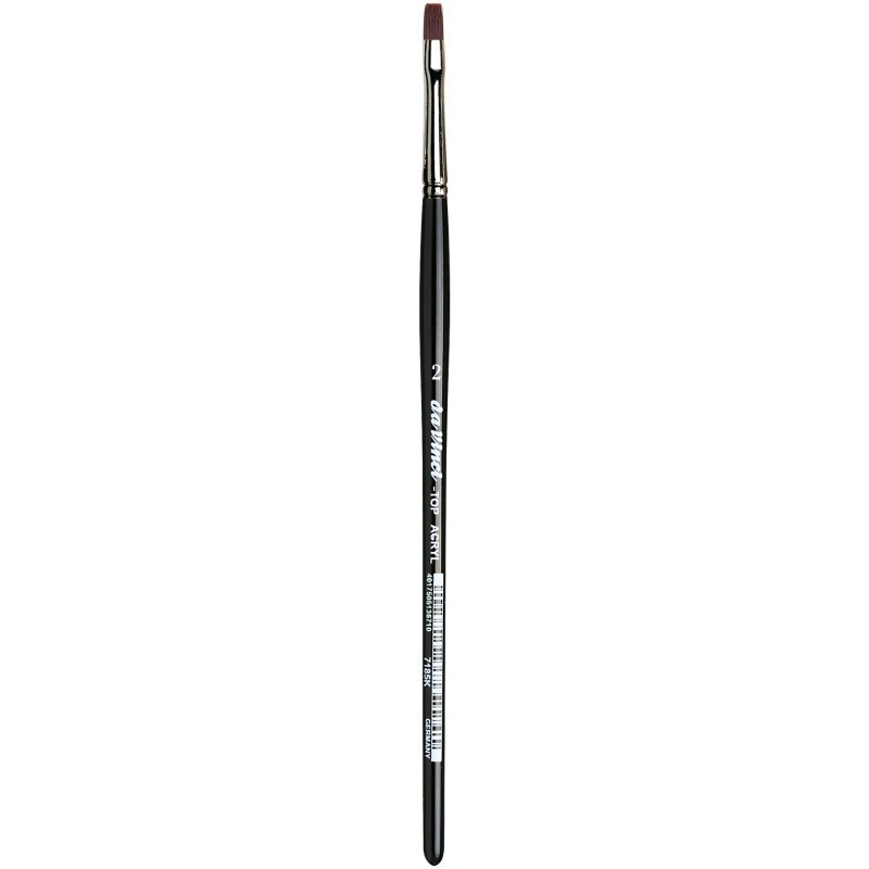 da Vinci TOP-ACRYL Bright Red-Brown Brush, Synthetic, Acrylic & Oil, Flat, Series 7185K, Size 2