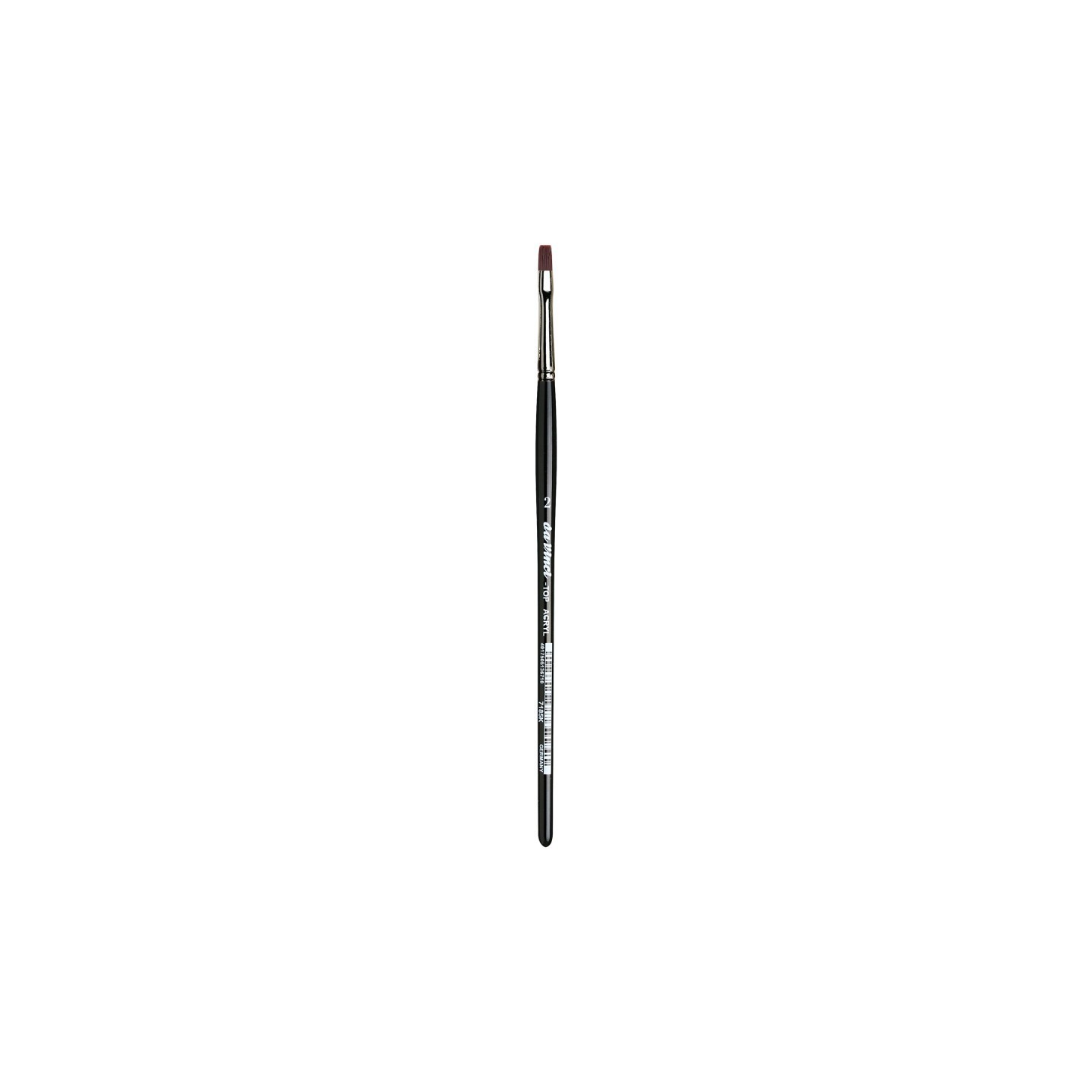 da Vinci TOP-ACRYL Bright Red-Brown Brush, Synthetic, Acrylic & Oil, Flat, Series 7185K, Size 2