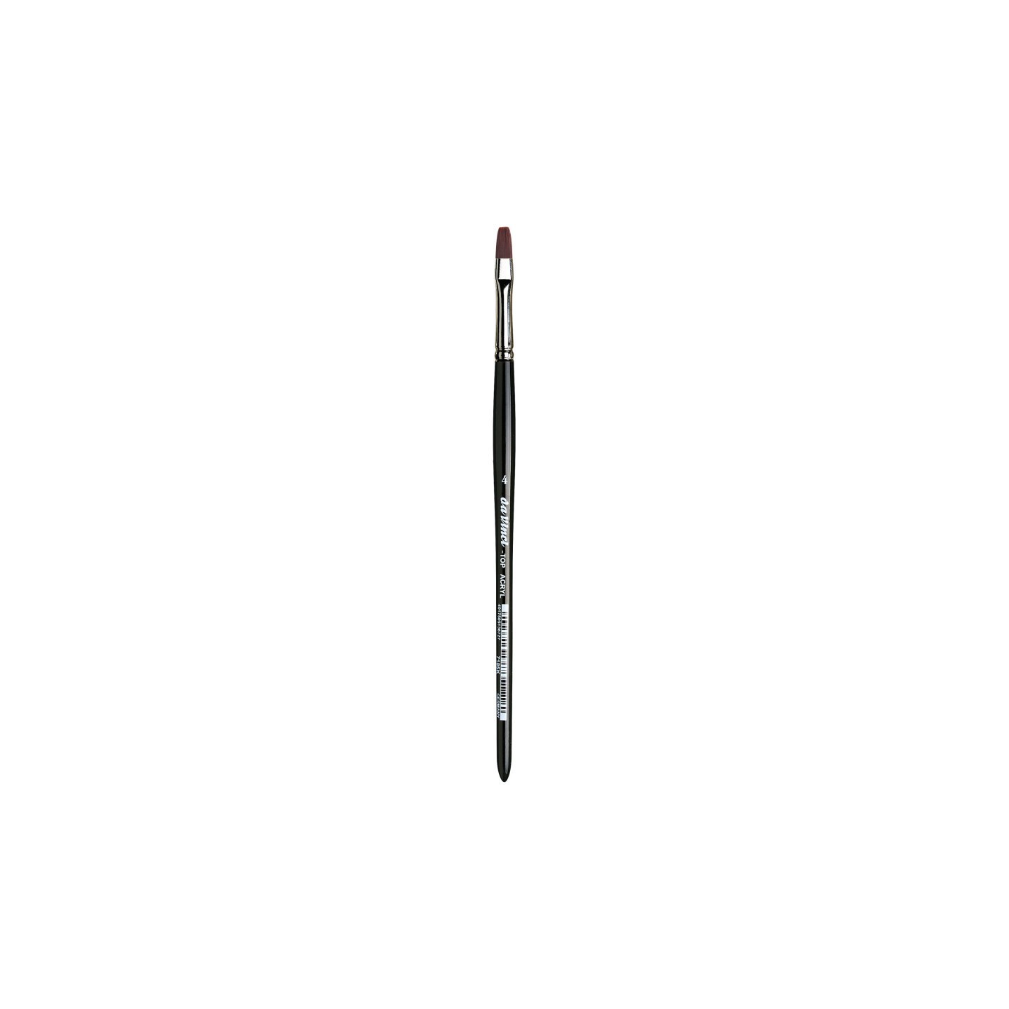 da Vinci TOP-ACRYL Bright Red-Brown Brush, Synthetic, Acrylic & Oil, Flat, Series 7185K, Size 4
