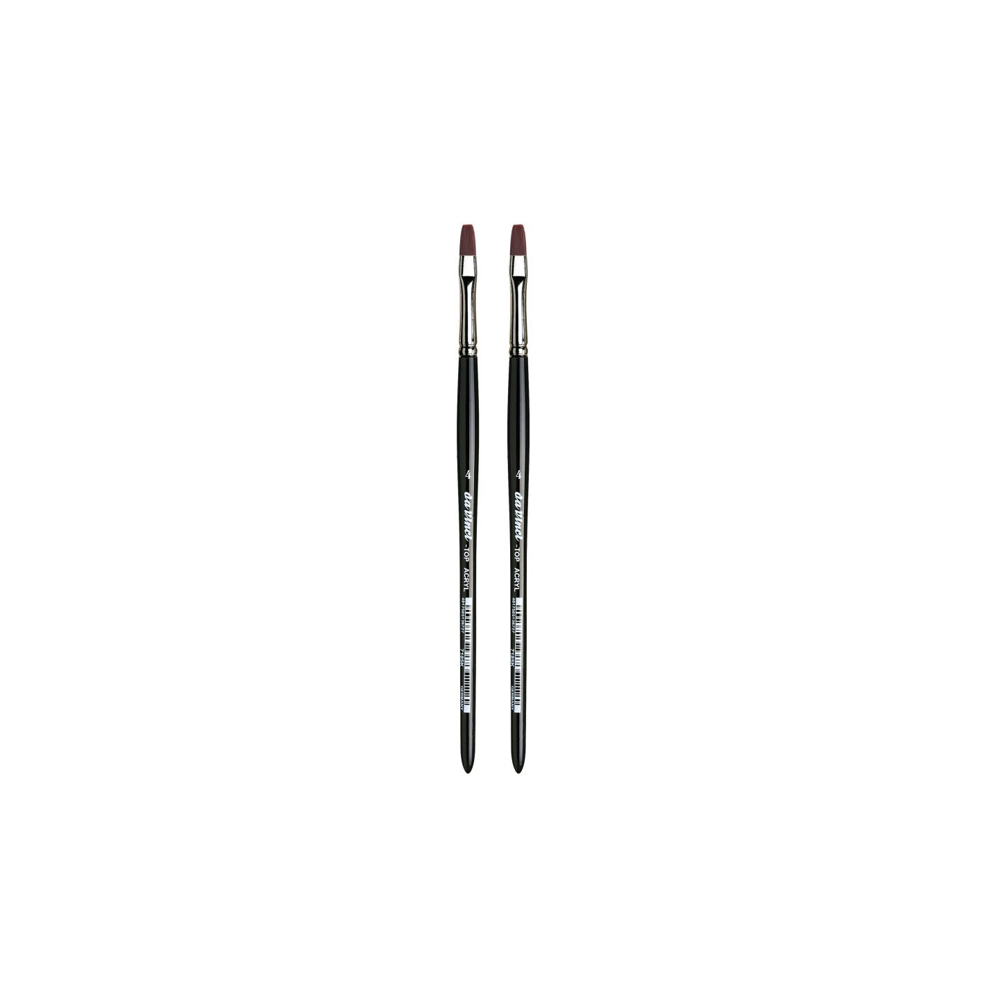 da Vinci TOP-ACRYL Bright Red-Brown Brush, Synthetic, Acrylic & Oil, Flat, Series 7185K, Size 4, Pack of 2