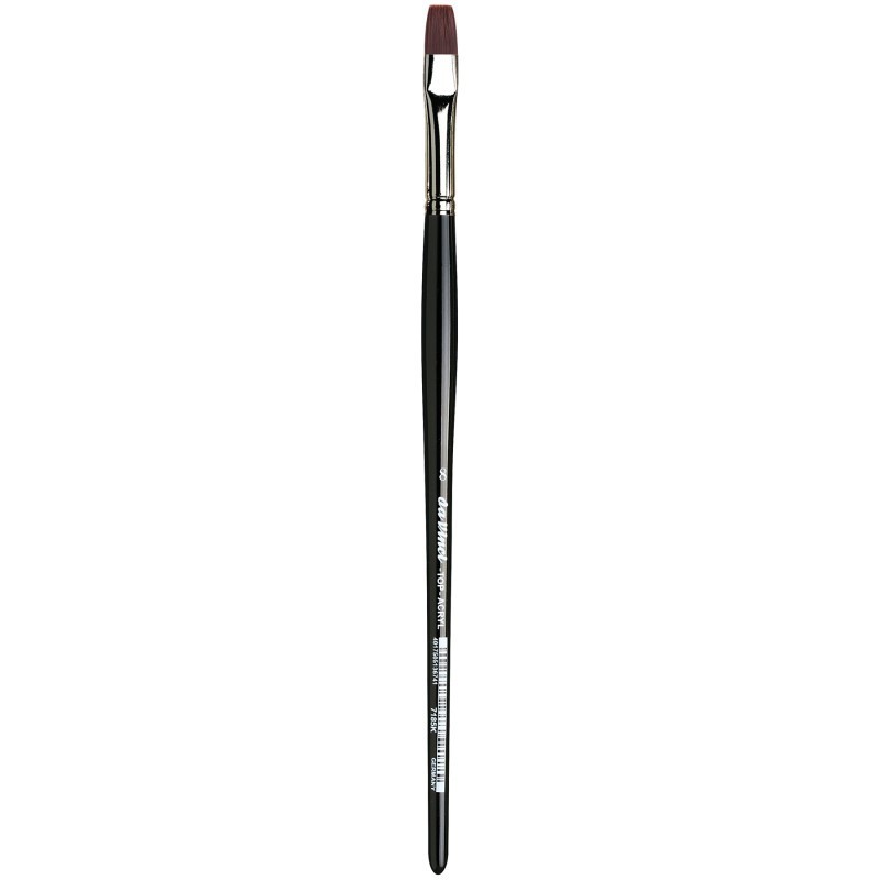 da Vinci TOP-ACRYL Bright Red-Brown Brush, Synthetic, Acrylic & Oil, Flat, Series 7185K, Size 8