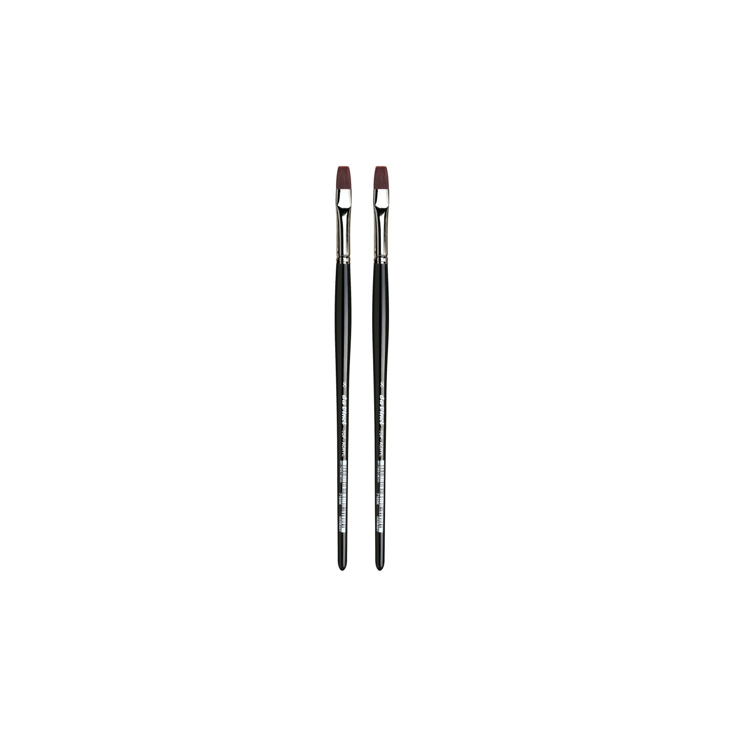 da Vinci TOP-ACRYL Bright Red-Brown Brush, Synthetic, Acrylic & Oil, Flat, Series 7185K, Size 8, Pack of 2