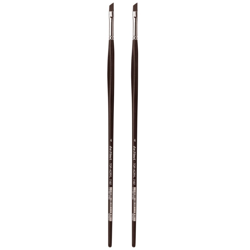 da Vinci TOP-ACRYL Red-Brown Brush, Synthetic, Acrylic & Oil, Slant, Series 7187, Size 4, Pack of 2