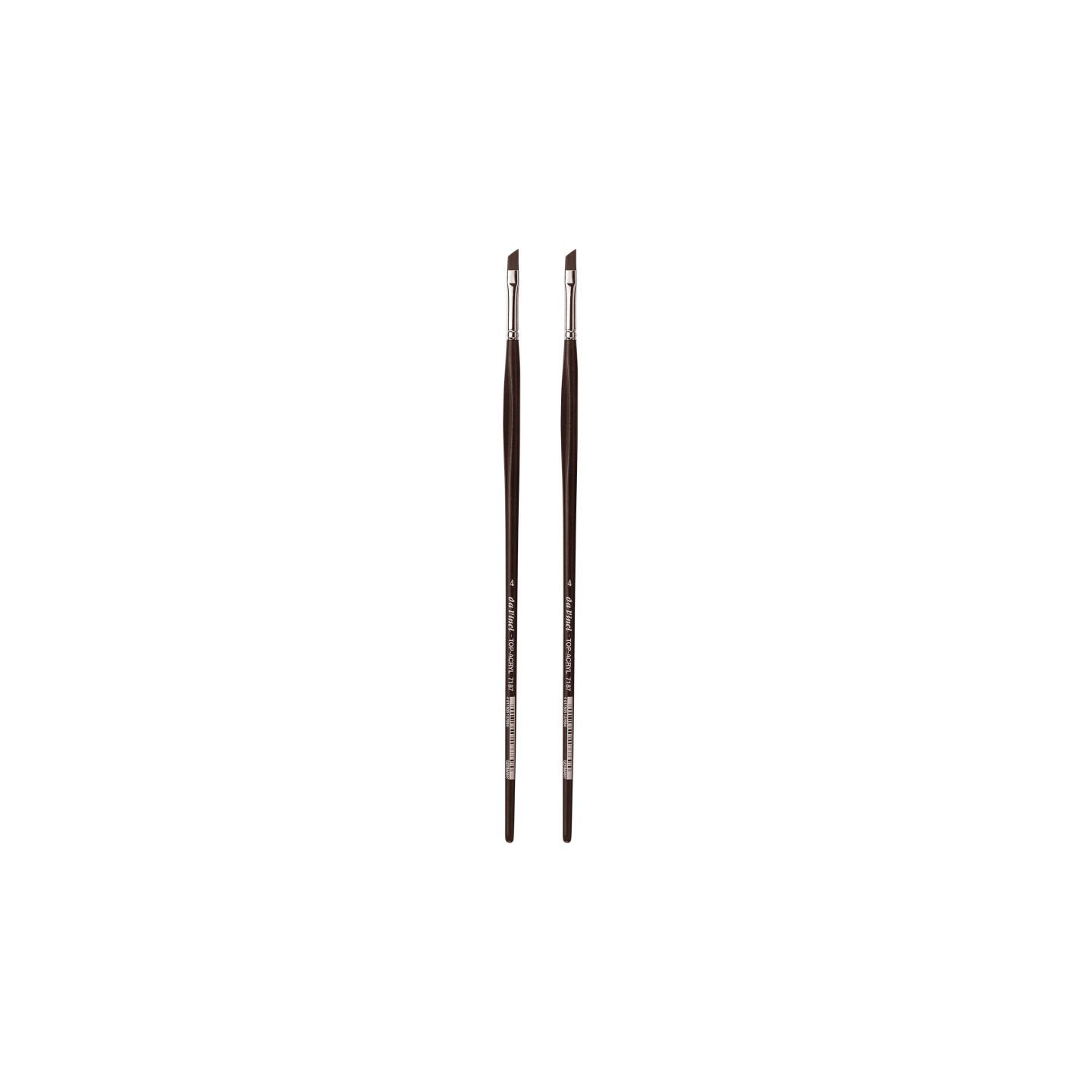 da Vinci TOP-ACRYL Red-Brown Brush, Synthetic, Acrylic & Oil, Slant, Series 7187, Size 4, Pack of 2