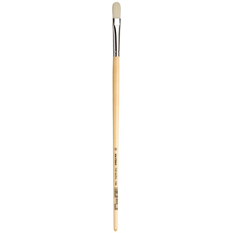 da Vinci TOP-ACRYL White Brush, Synthetic, Acrylic & Oil, Filbert, Series 7482, Size 12