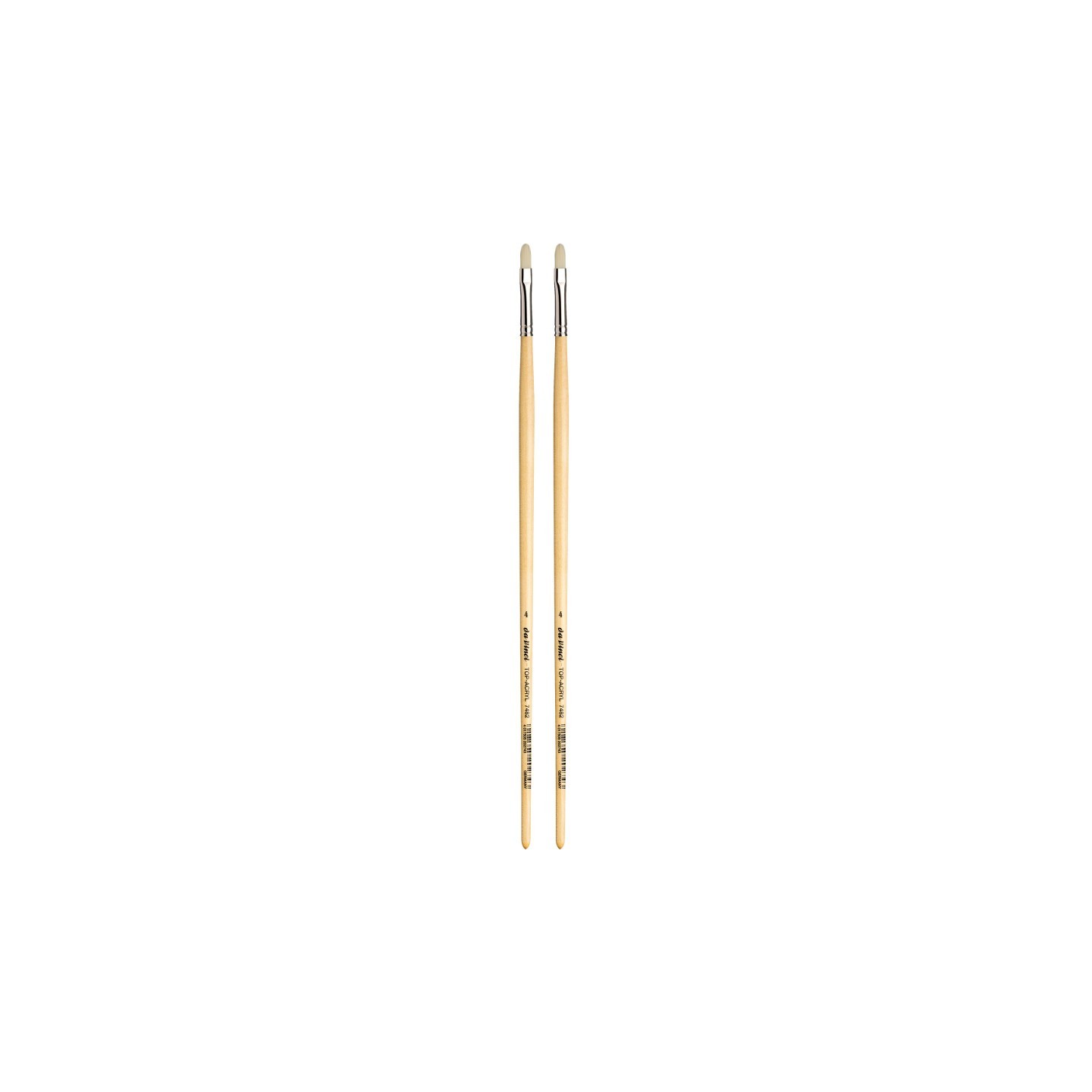 da Vinci TOP-ACRYL White Brush, Synthetic, Acrylic & Oil, Filbert, Series 7482, Size 4, Pack of 2