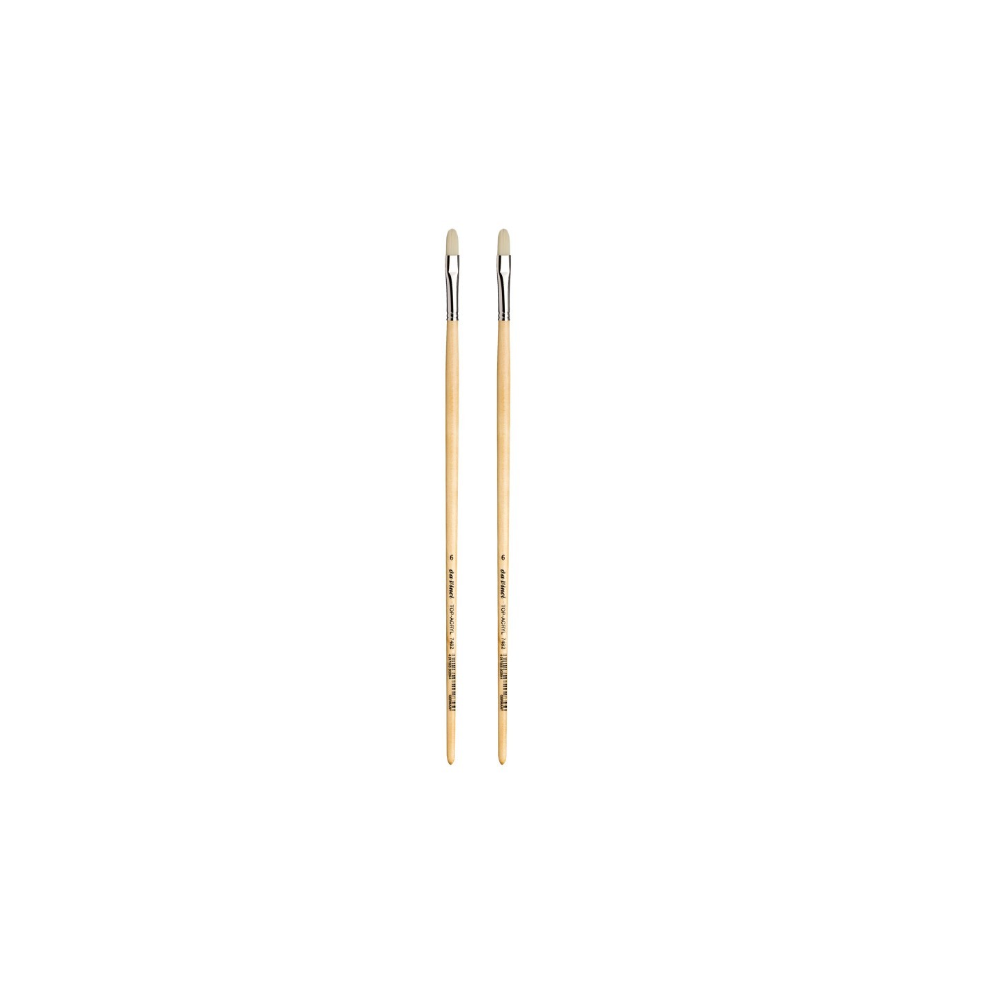 da Vinci TOP-ACRYL White Brush, Synthetic, Acrylic & Oil, Filbert, Series 7482, Size 6, Pack of 2
