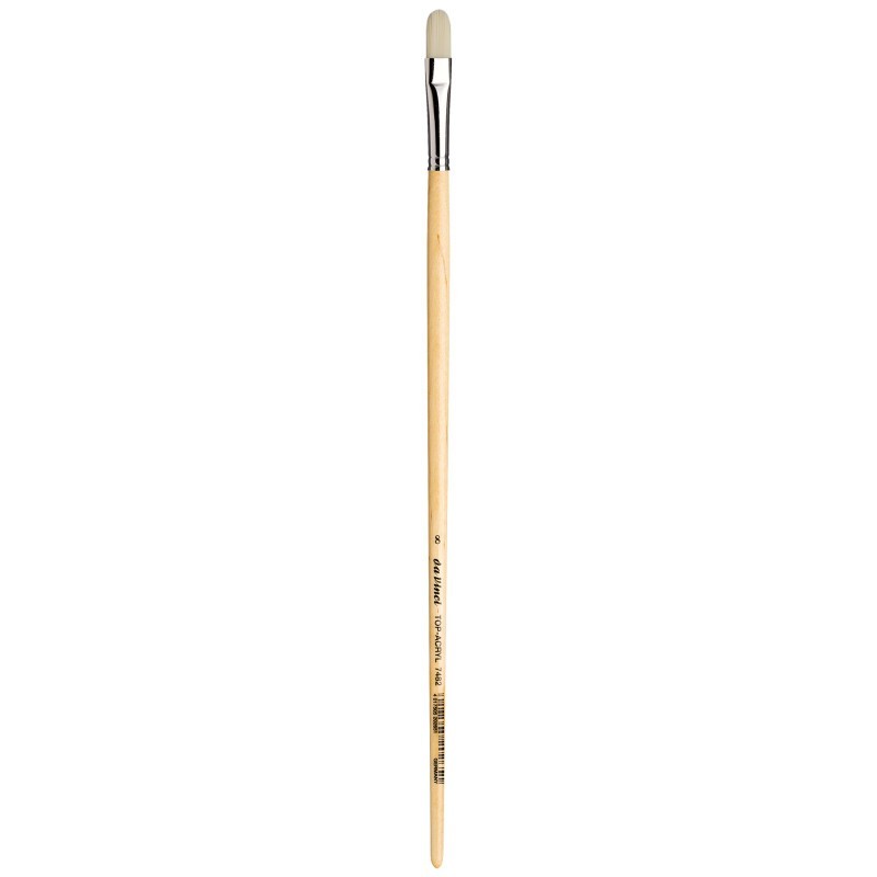 da Vinci TOP-ACRYL White Brush, Synthetic, Acrylic & Oil, Filbert, Series 7482, Size 8