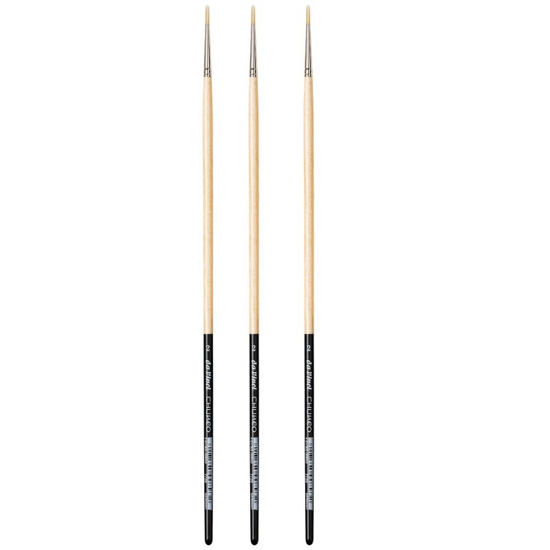da Vinci CHUNEO Synthetic Hog Bristle, Oil, Round, Series 7729, Size 2, Pack of 3