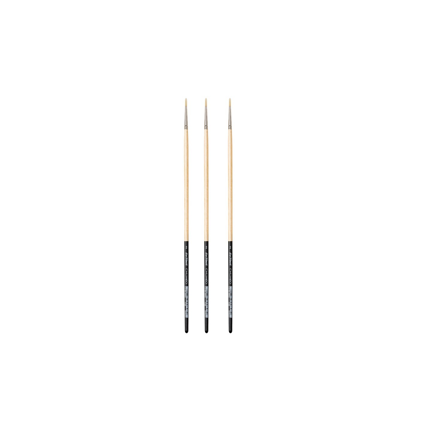 da Vinci CHUNEO Synthetic Hog Bristle, Oil, Round, Series 7729, Size 2, Pack of 3