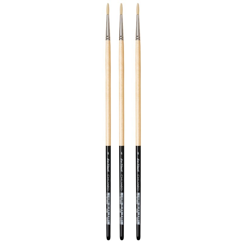 da Vinci CHUNEO Synthetic Hog Bristle, Oil, Round, Series 7729, Size 4, Pack of 3