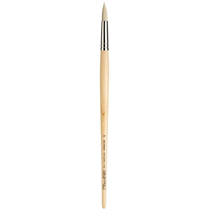 da Vinci TOP-ACRYL White Brush, Synthetic, Acrylic & Oil, Round, Series 7782, Size 20