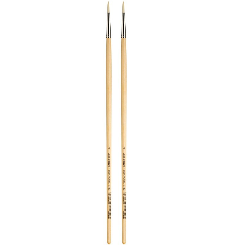 da Vinci TOP-ACRYL White Brush, Synthetic, Acrylic & Oil, Round, Series 7782, Size 4, Pack of 2