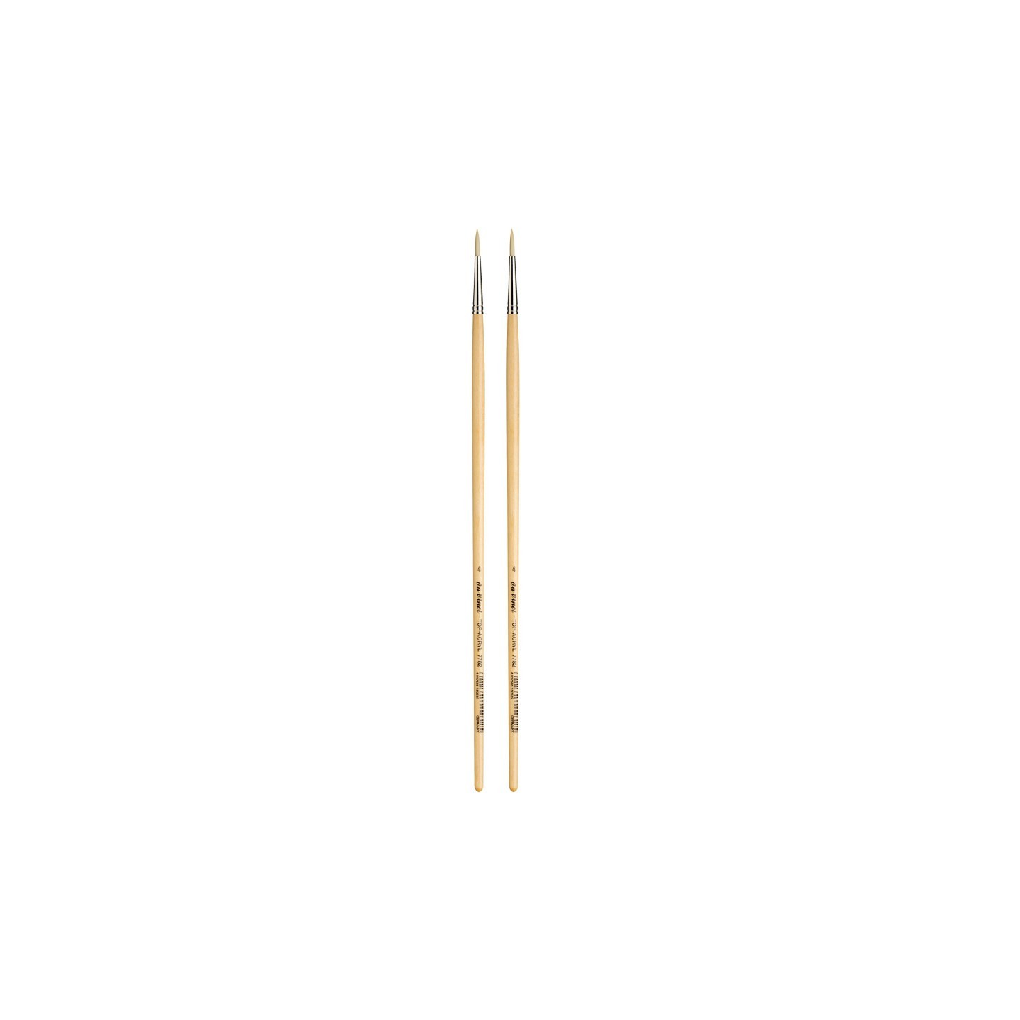 da Vinci TOP-ACRYL White Brush, Synthetic, Acrylic & Oil, Round, Series 7782, Size 4, Pack of 2