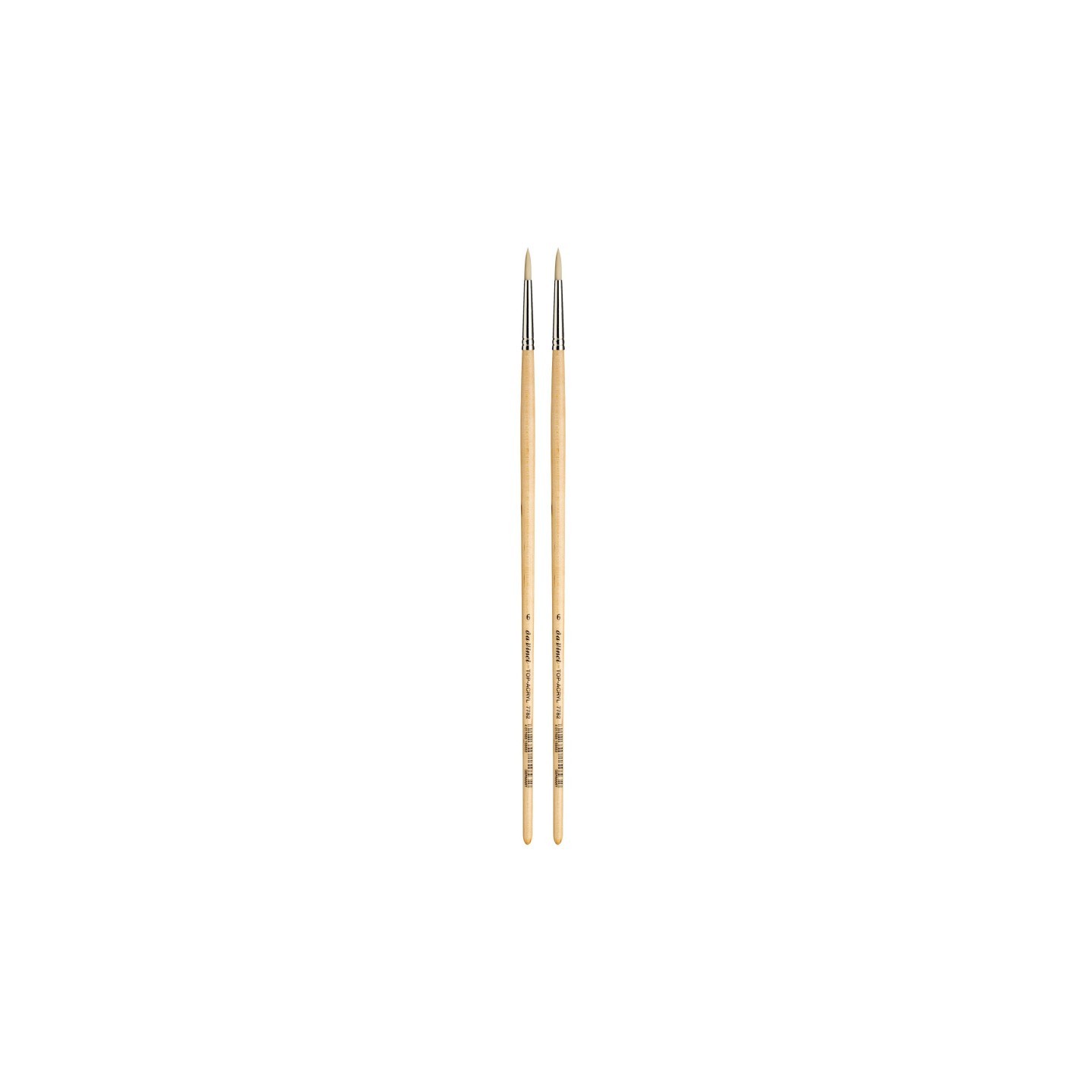da Vinci TOP-ACRYL White Brush, Synthetic, Acrylic & Oil, Round, Series 7782, Size 6, Pack of 2