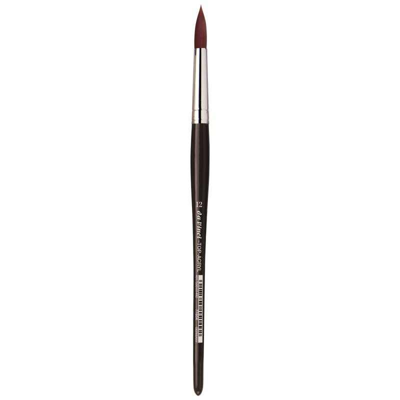 da Vinci TOP-ACRYL Red-Brown Brush, Synthetic, Acrylic & Oil, Round, Series 7785K, Size 12
