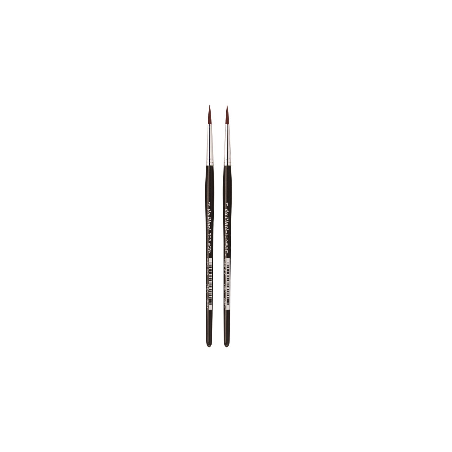 da Vinci TOP-ACRYL Red-Brown Brush, Synthetic, Acrylic & Oil, Round, Series 7785K, Size 4, Pack of 2
