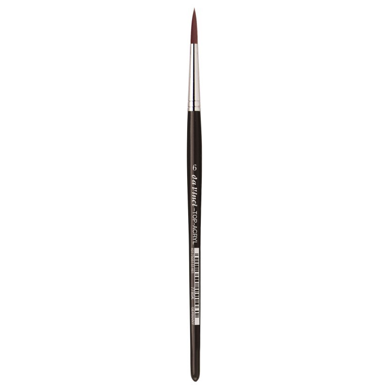 da Vinci TOP-ACRYL Red-Brown Brush, Synthetic, Acrylic & Oil, Round, Series 7785K, Size 6