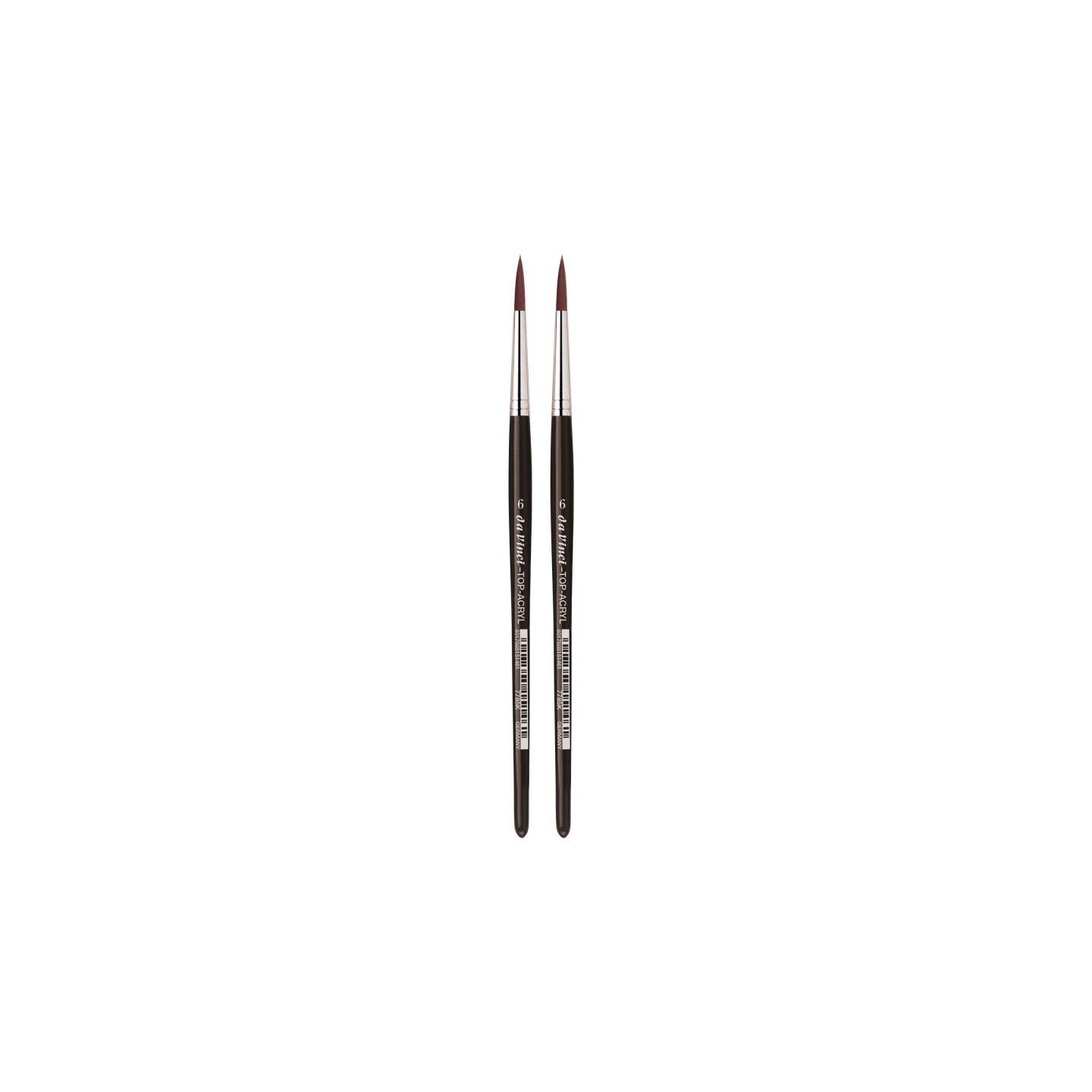 da Vinci TOP-ACRYL Red-Brown Brush, Synthetic, Acrylic & Oil, Round, Series 7785K, Size 6, Pack of 2