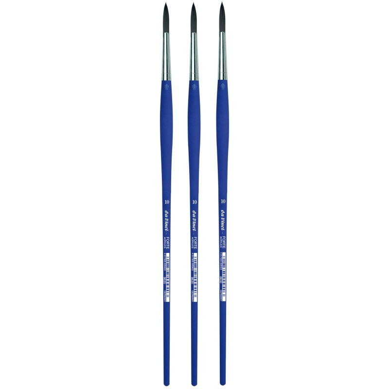 da Vinci FORTE-Acrylics Student Brush, Synthetic, Acrylic & Oil, Round, Series 8630, Size 10, Pack of 3