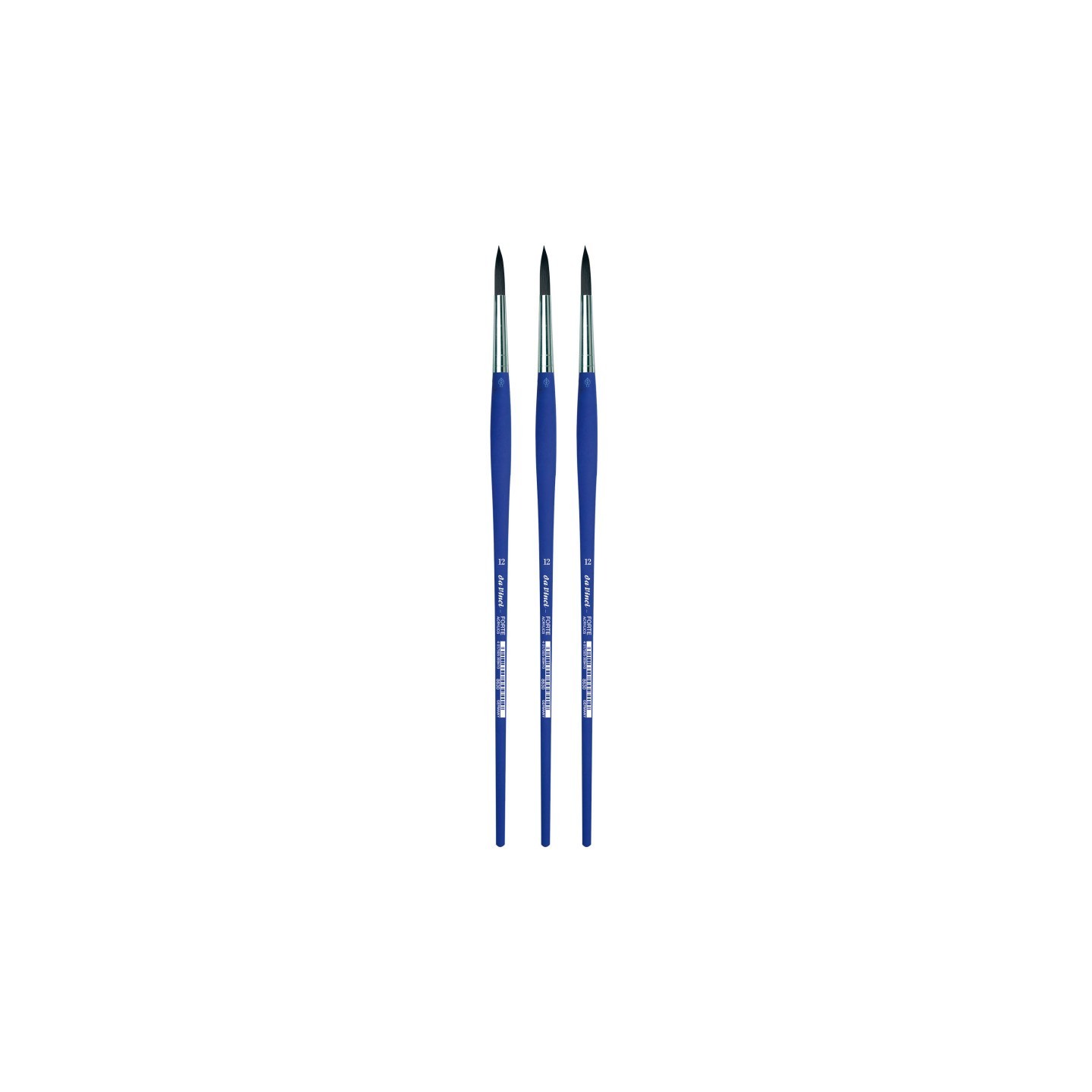 da Vinci FORTE-Acrylics Student Brush, Synthetic, Acrylic & Oil, Round, Series 8630, Size 12, Pack of 3