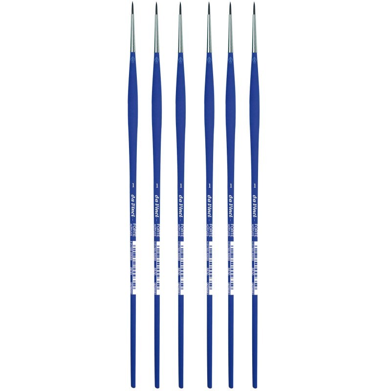 da Vinci FORTE-Acrylics Student Brush, Synthetic, Acrylic & Oil, Round, Series 8630, Size 1, Pack of 6